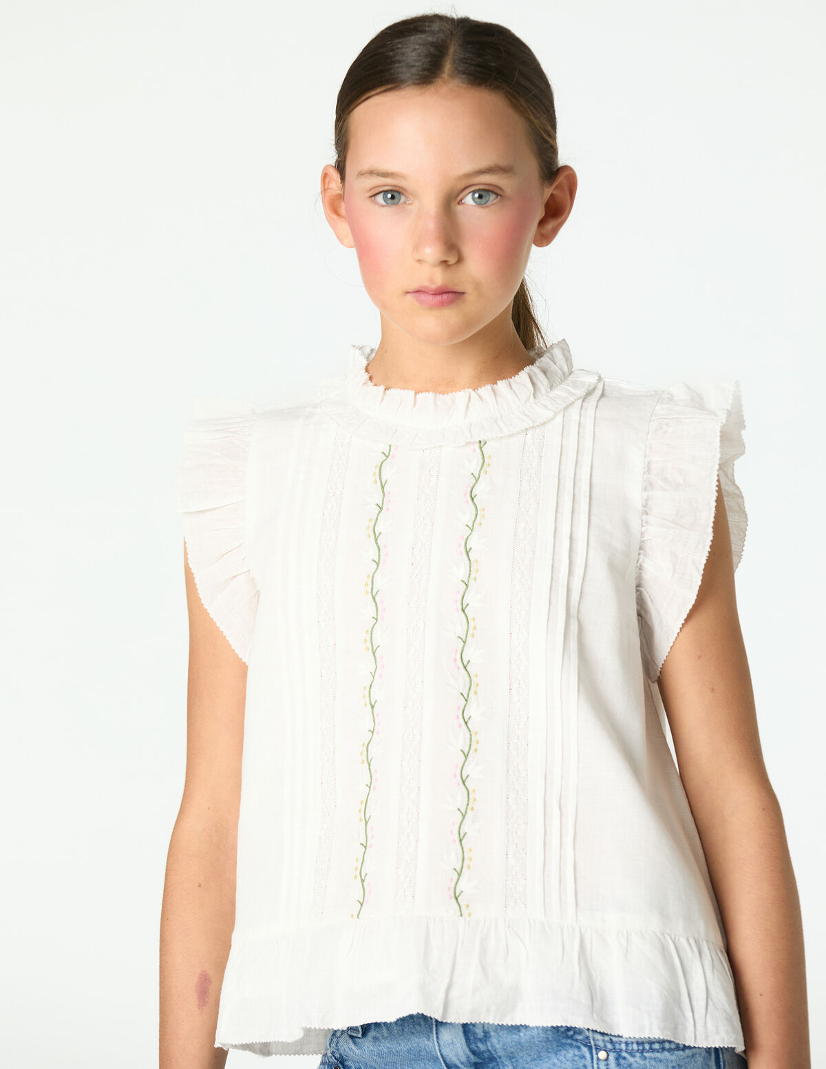 FLOWER EMBROIDERED SHIRT