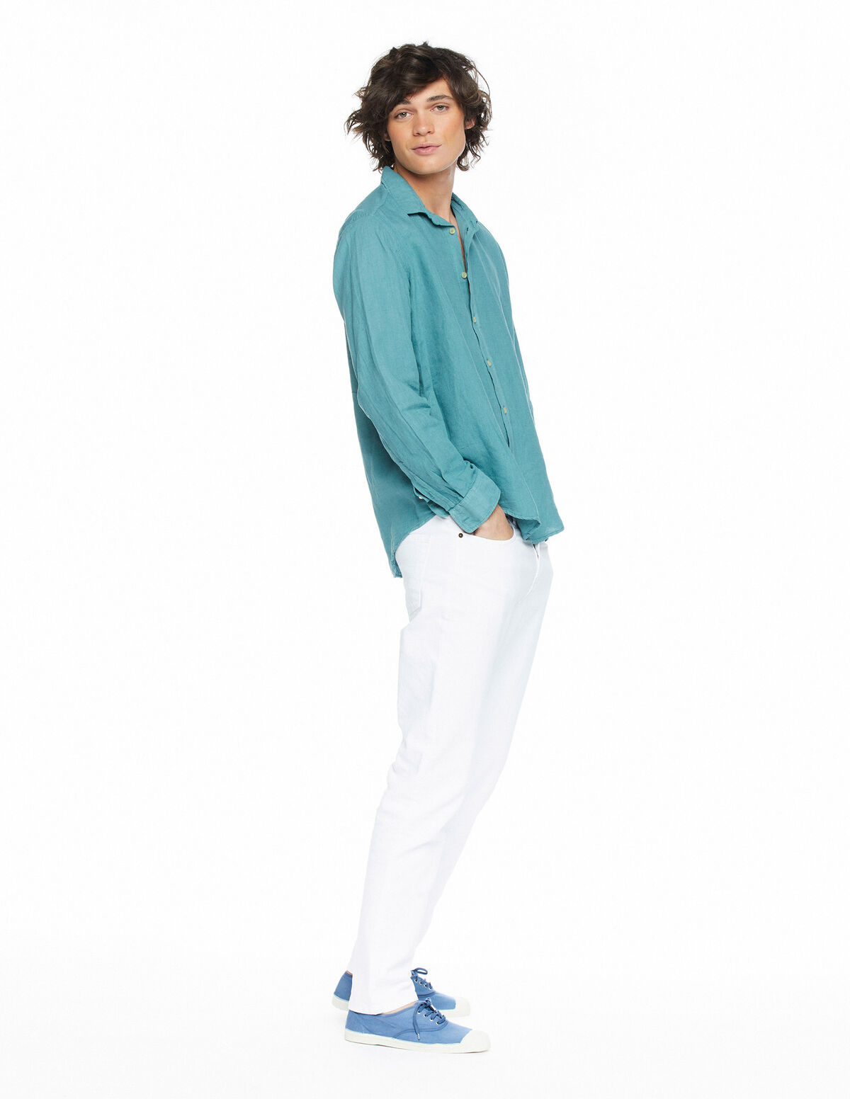 White 5-pocket trousers