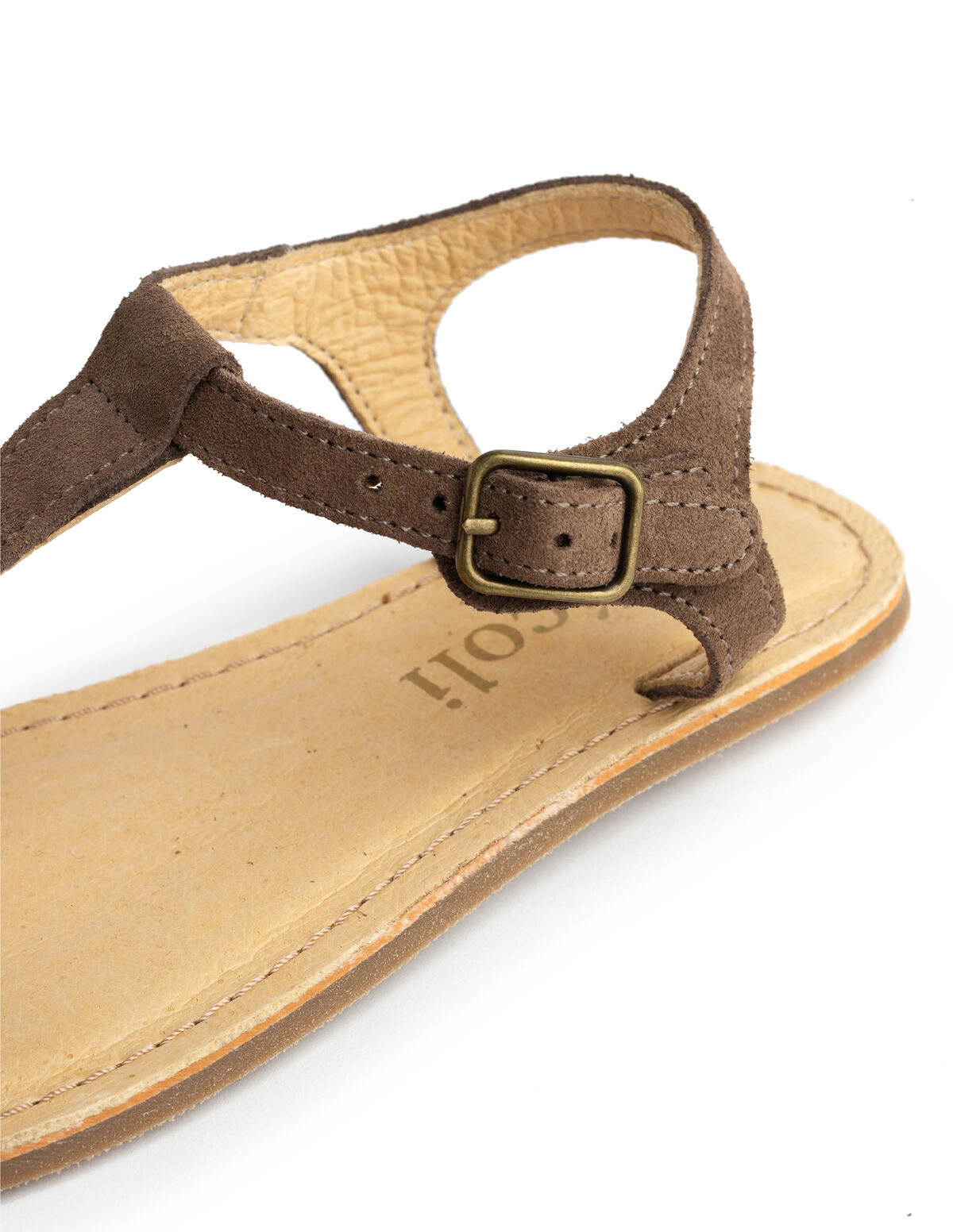 Taupe leather sandal