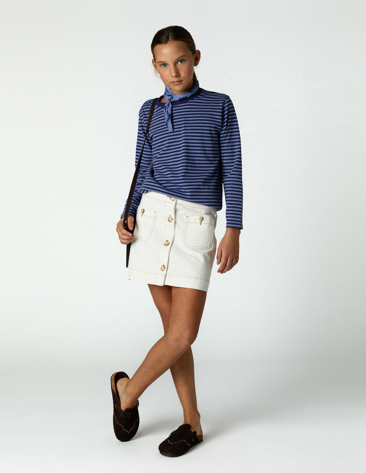 FALDA DENIM BOTONES CRUDO