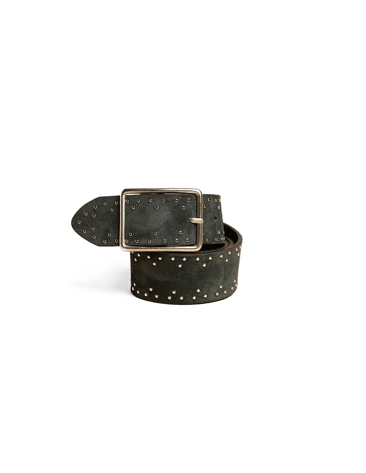 GREEN ZIGZAG SUEDE BELT