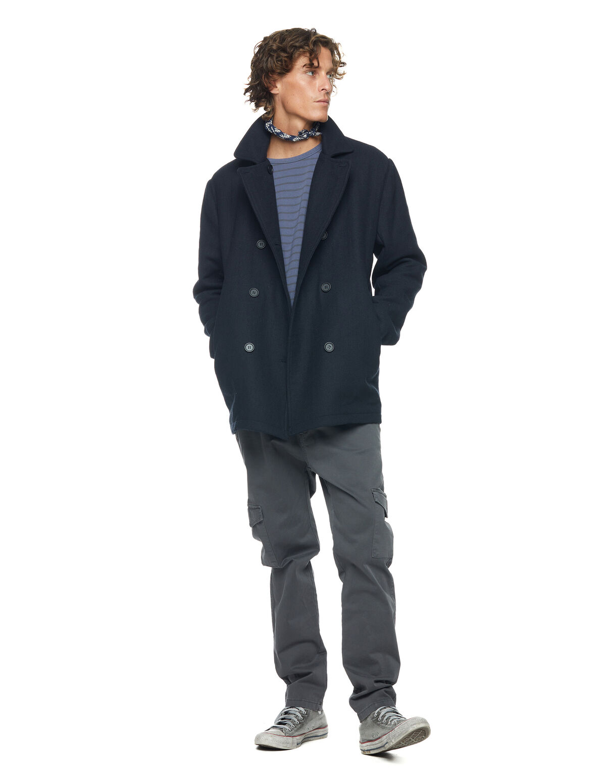 MANTEAU BLEU CROISÉ
