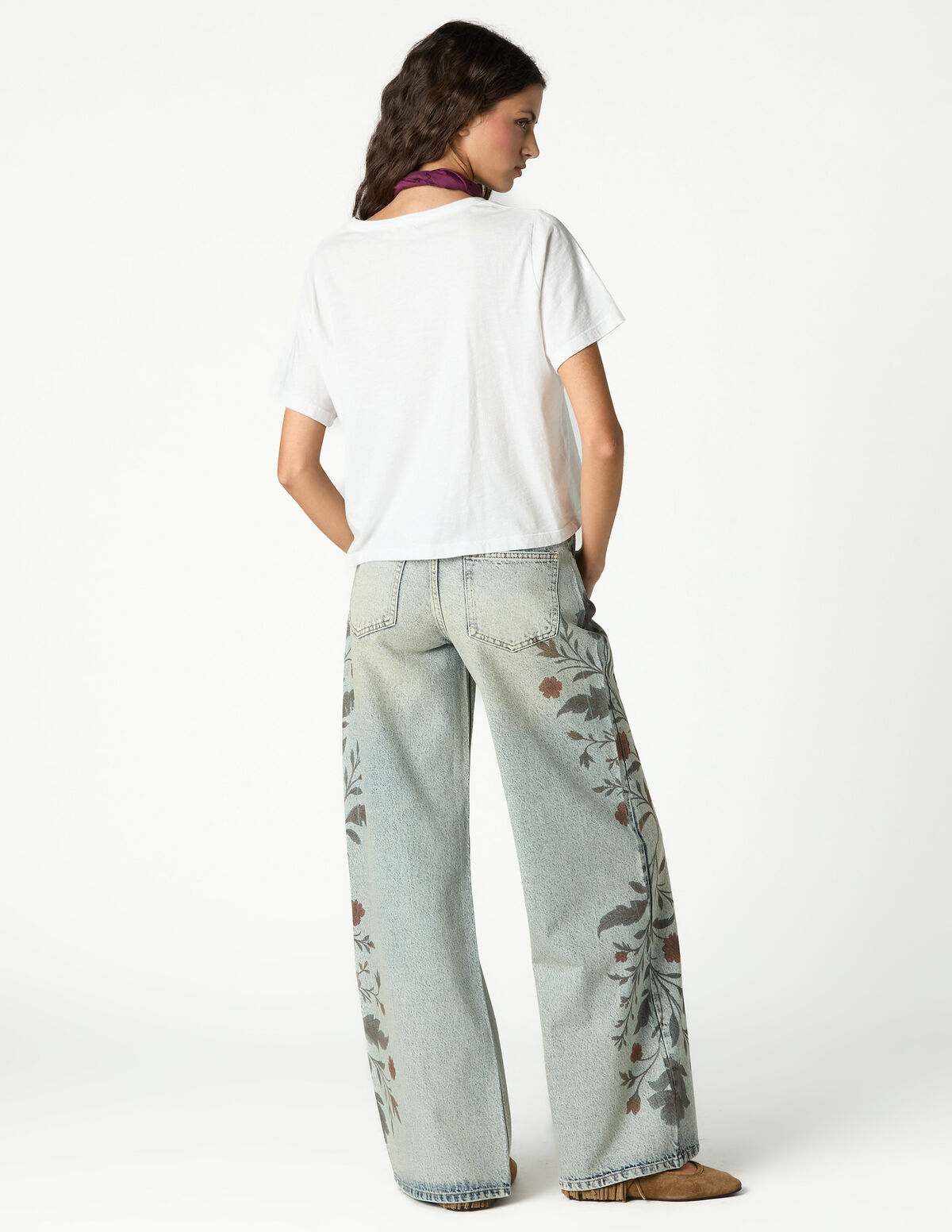 PANTAL&Oacute;N DENIM AZUL PRINT