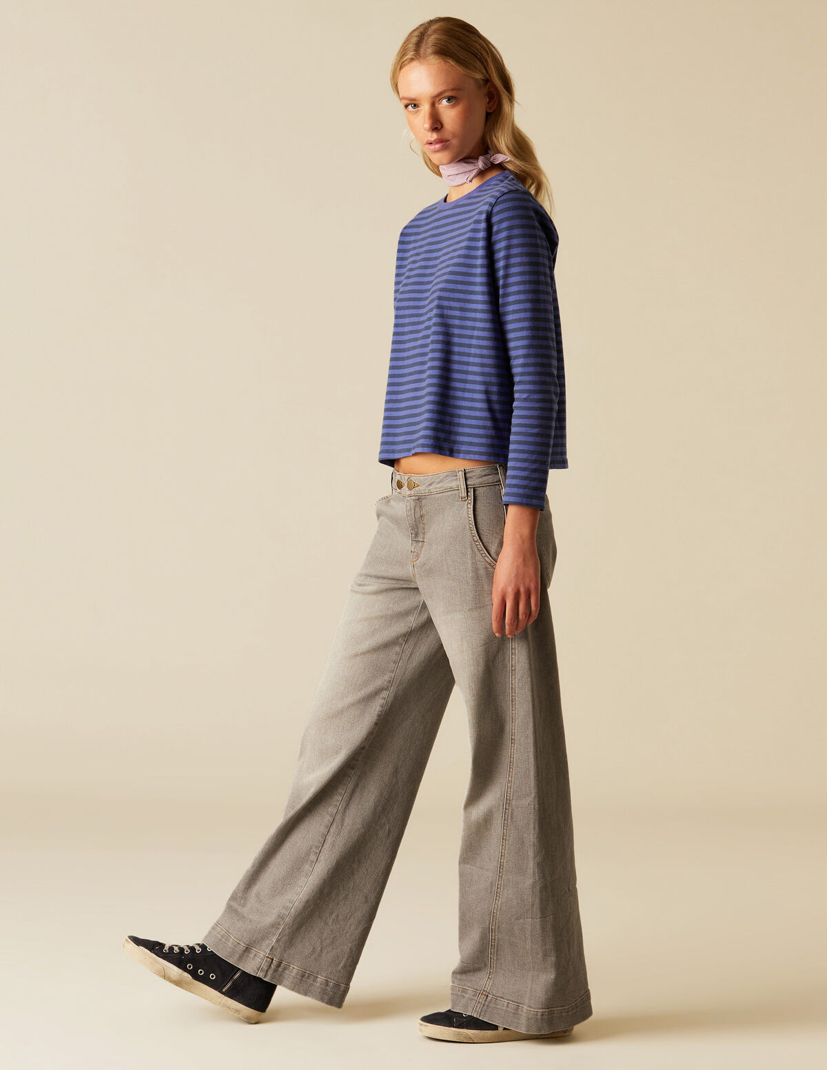 PANTALÓN LOW WAIST DOBLE BOTÓN GRIS