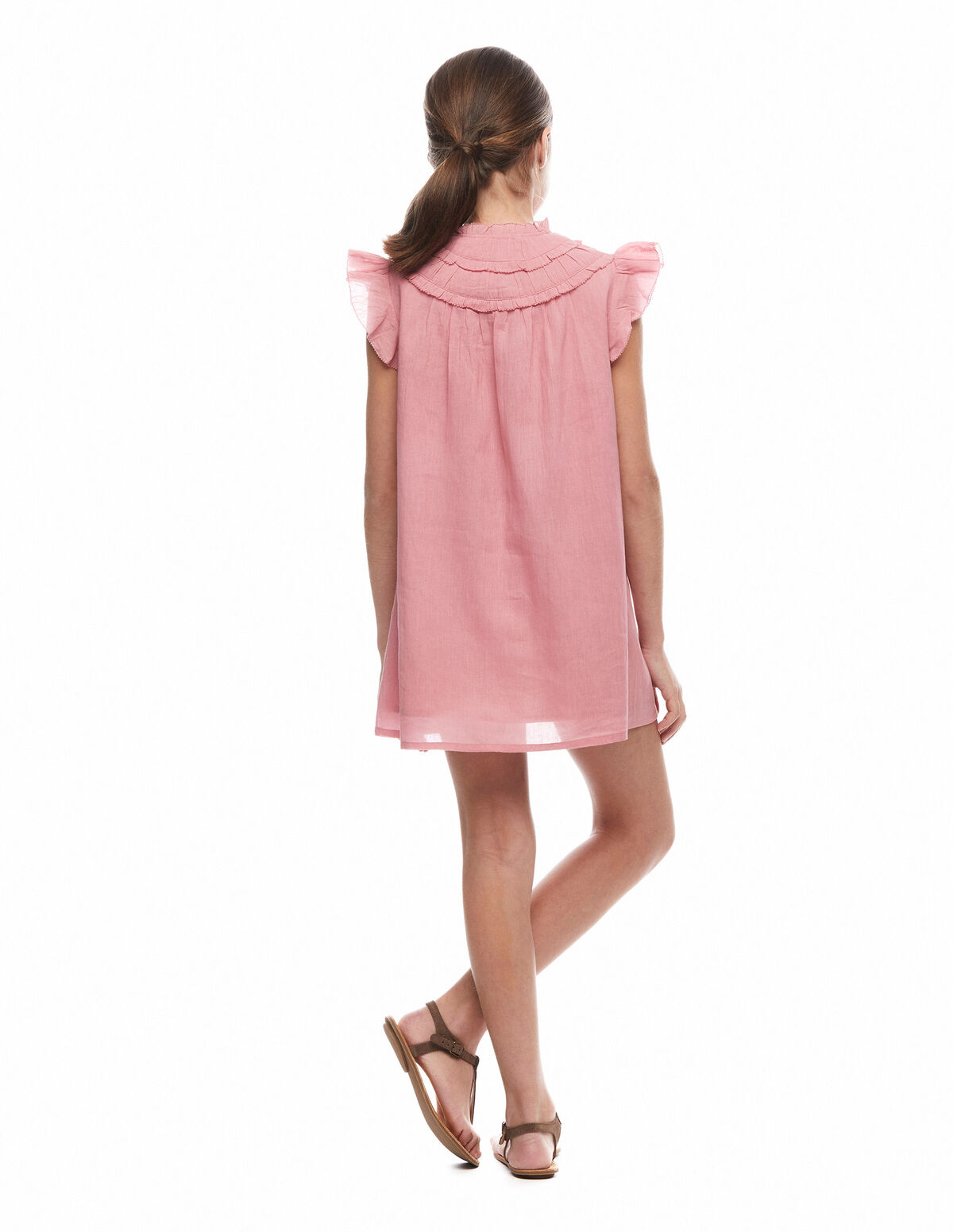 Vestido corte pico fresa