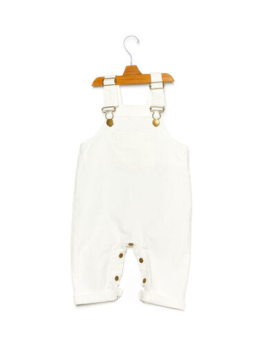 Long white baby dungarees - View all > - Nícoli