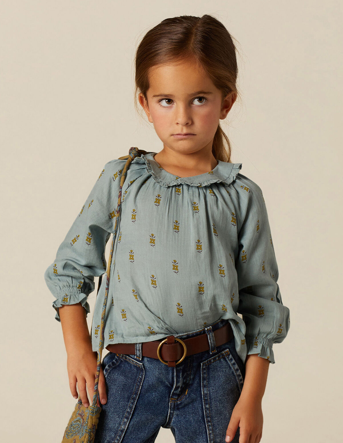 BLUE FLOWER PRINT SHIRT