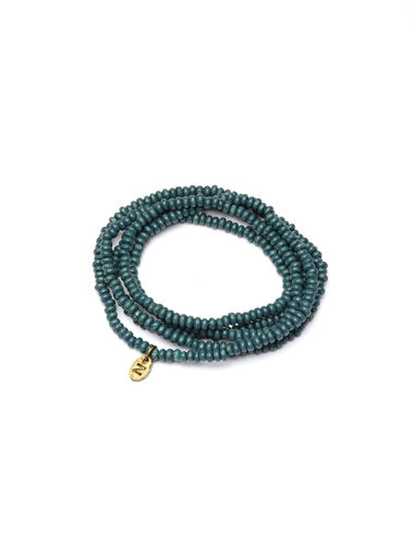 Long dark green beads necklace - Dresses for Teens - Nícoli