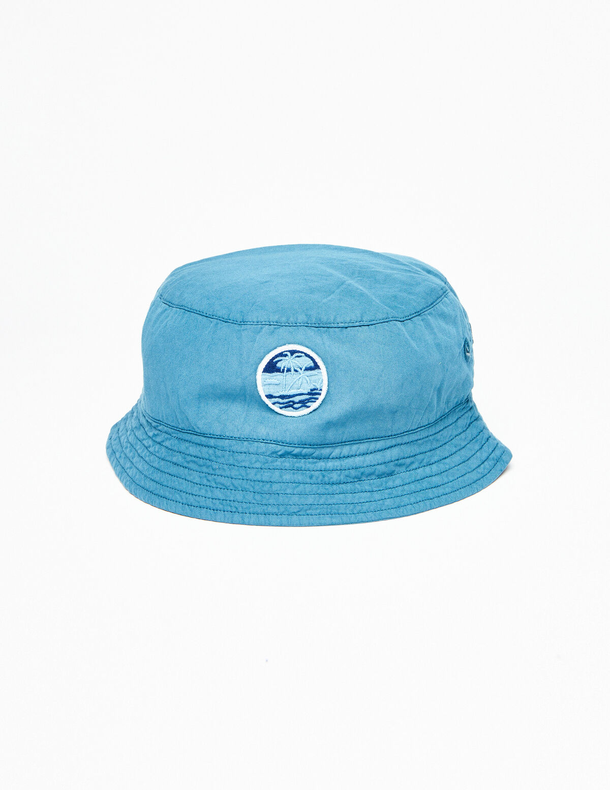 Bucket hat palmier bleu