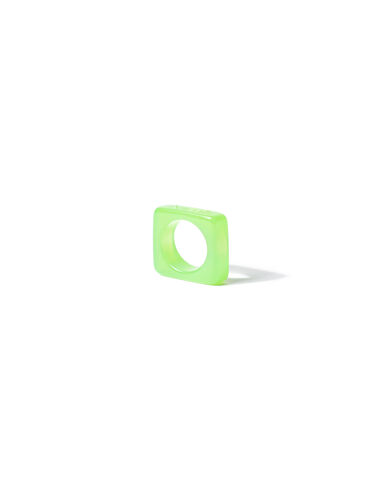 Light green resin square ring - Jewellery - Nícoli