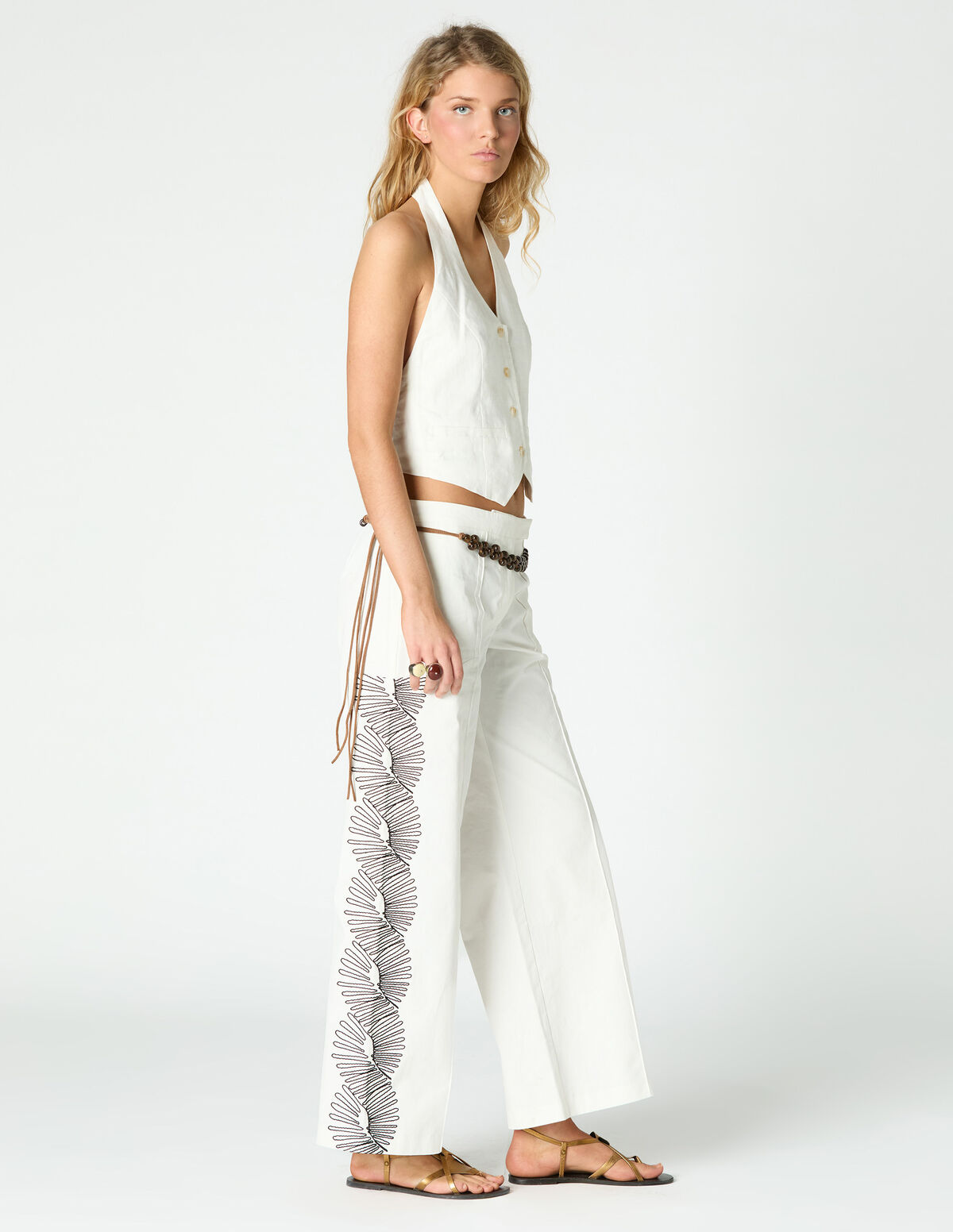 PANTALON BORDADOS EIGHTS ECRU