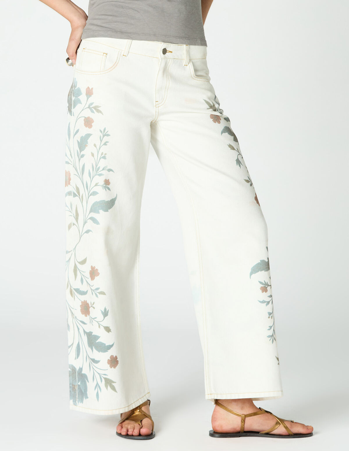 PANTAL&Oacute;N DENIM AZUL PRINT