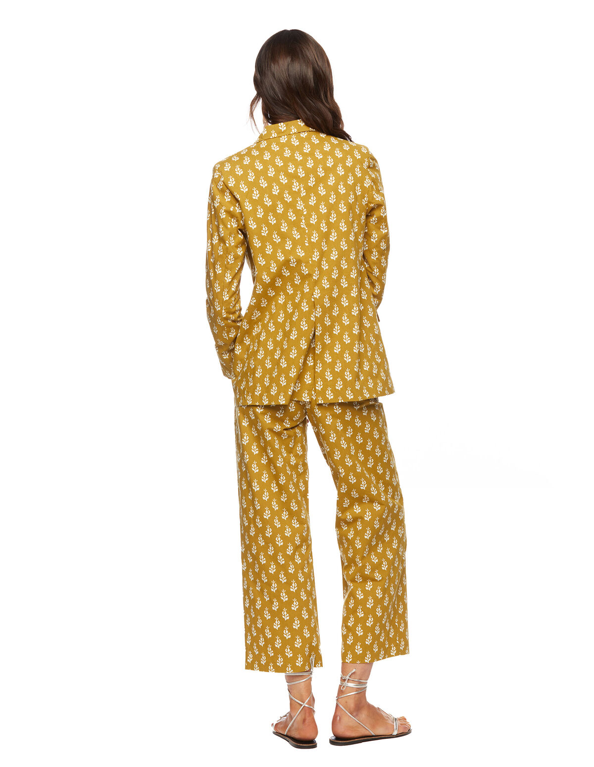 Mustard buti print trousers