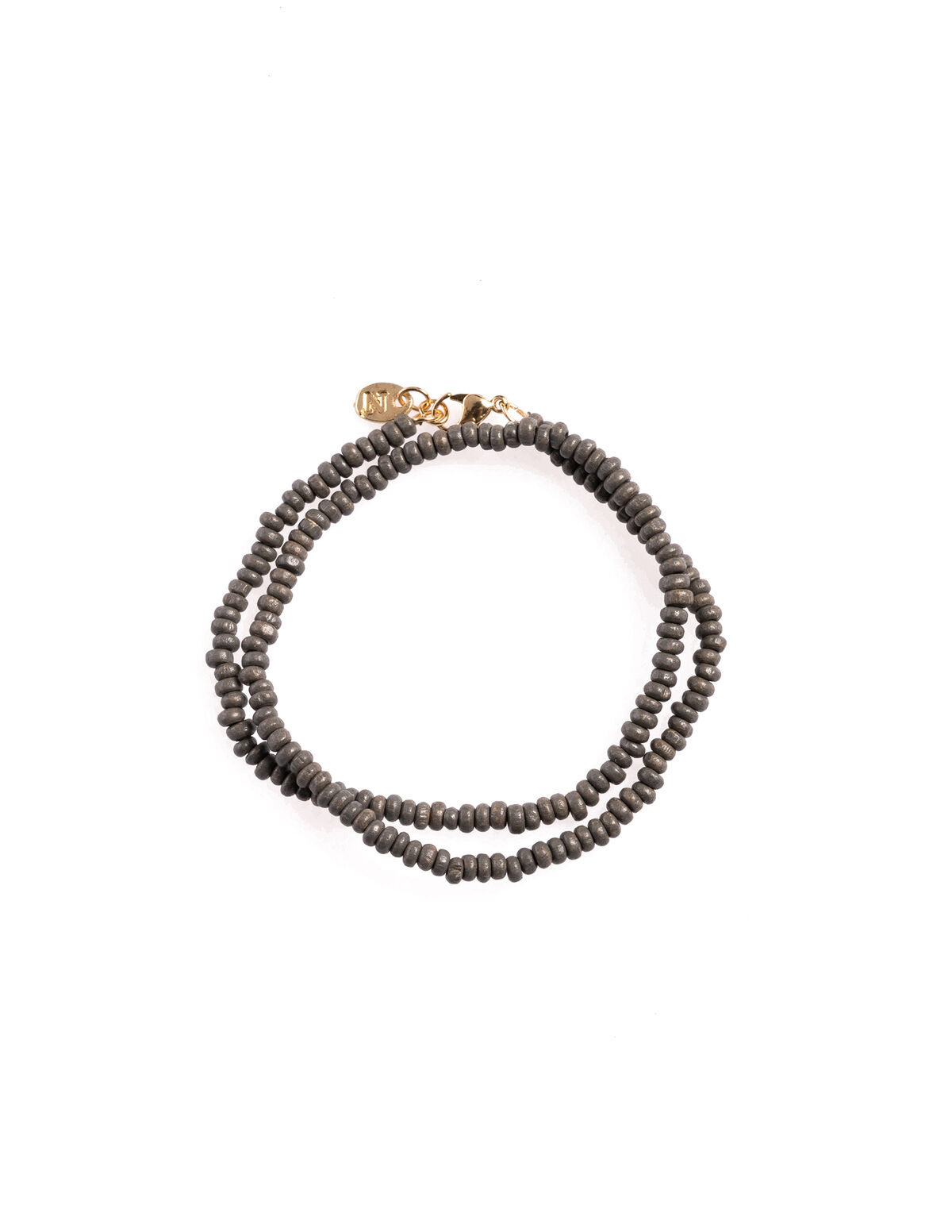 IRON GREY BEADED SHORT NECKLACE