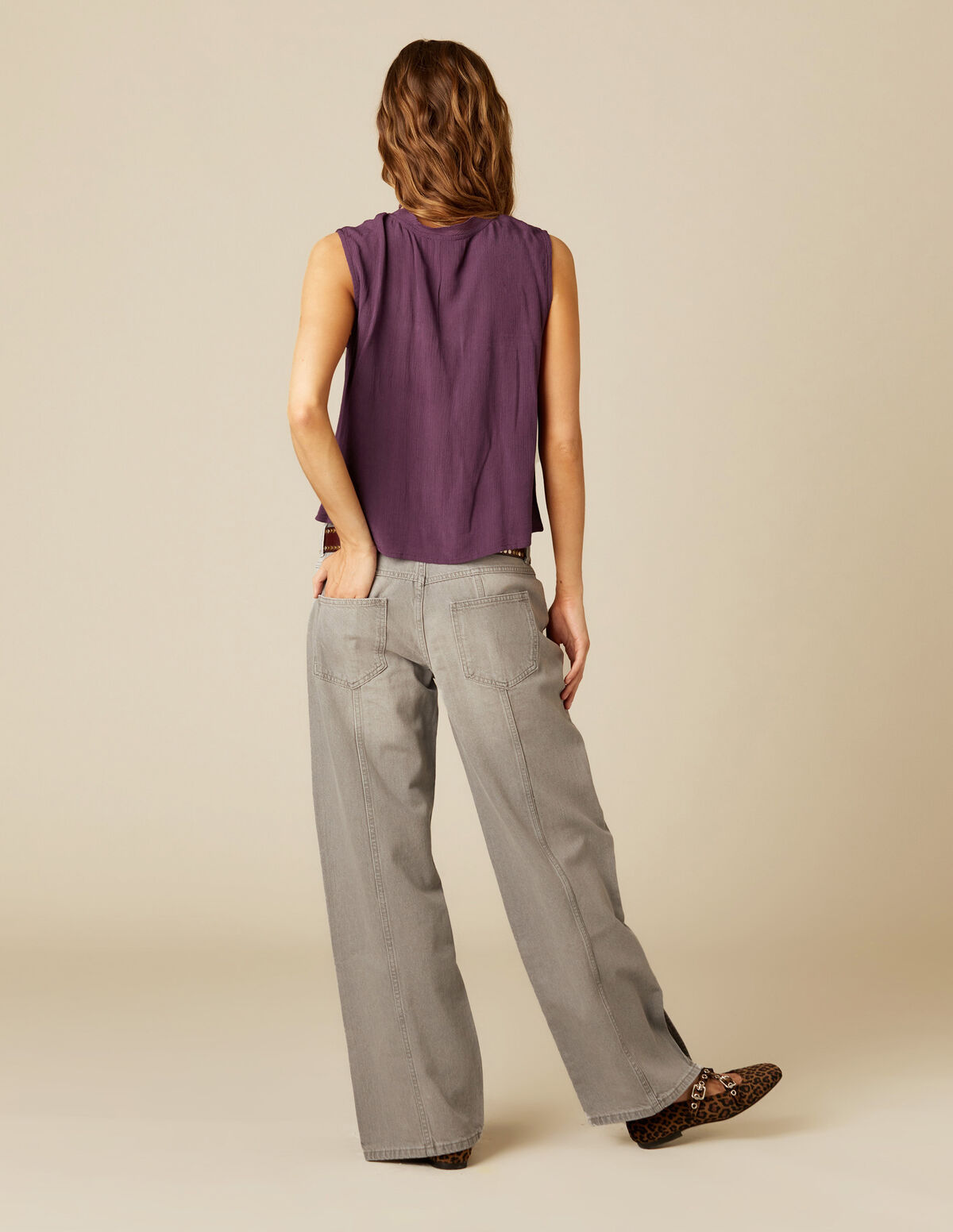 PANTALON BLANC DROIT COUTURES