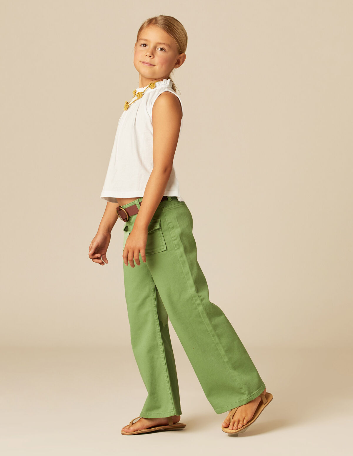 PANTALÓN BOLSILLOS TAPETA VERDE
