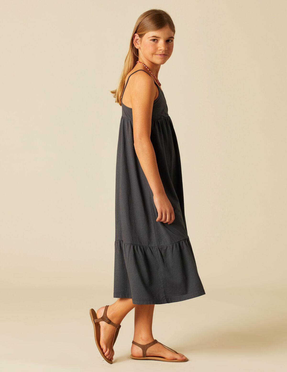 VESTIDO CRUZADO ALGODÓN GRIS