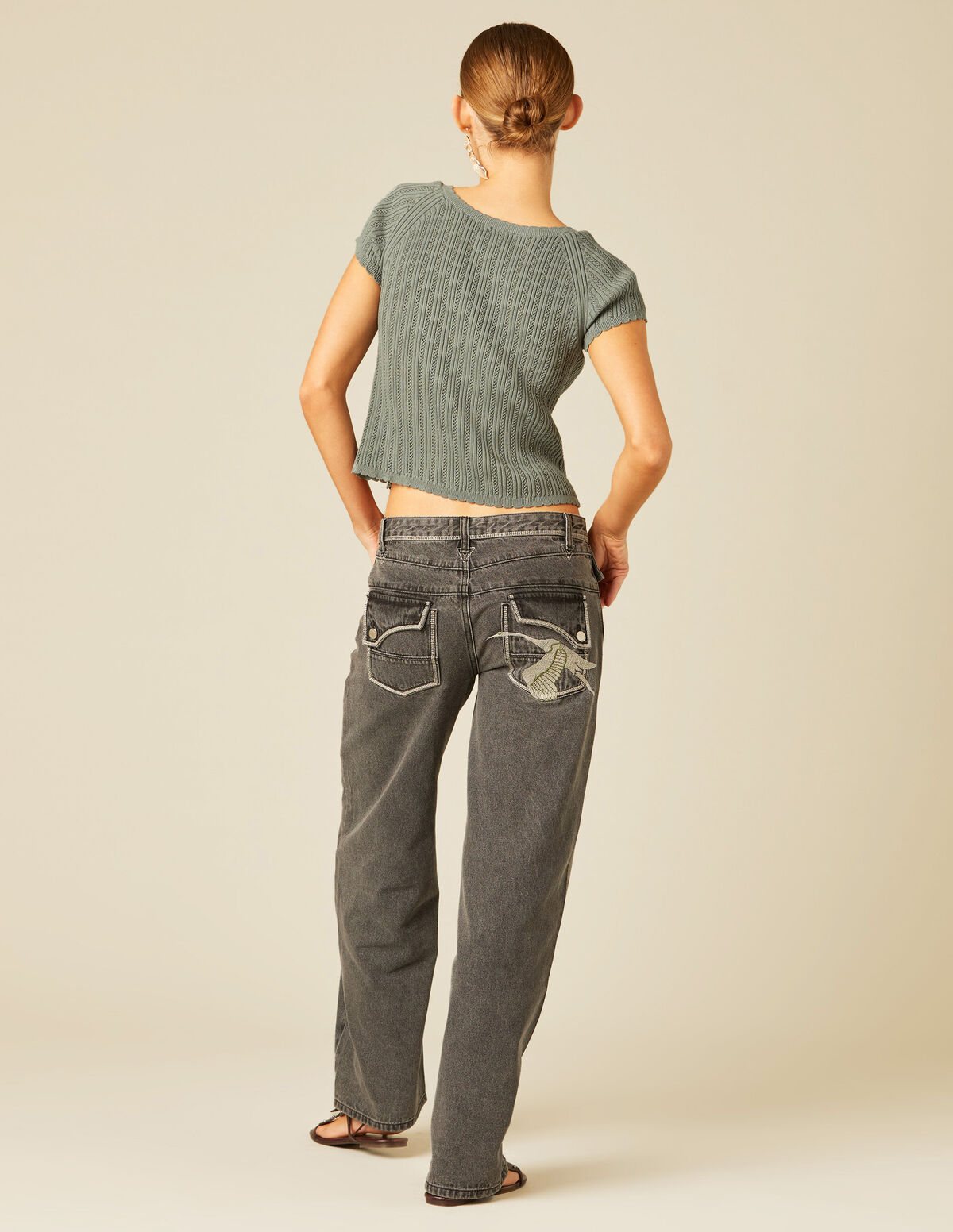 WHITE EMBROIDERED TROUSERS