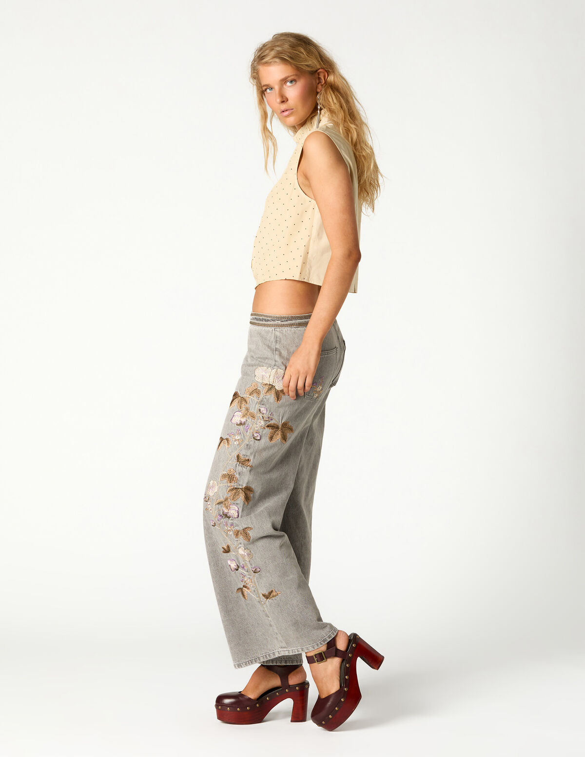TOP TAUPE ECRU
