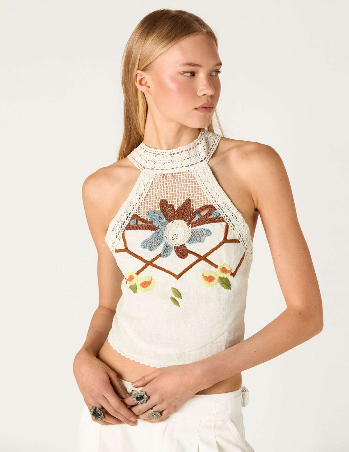 HAUT MAILLE BRODERIE