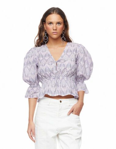 Jellyfish ruffle sleeve panel top - Blouses - Nícoli