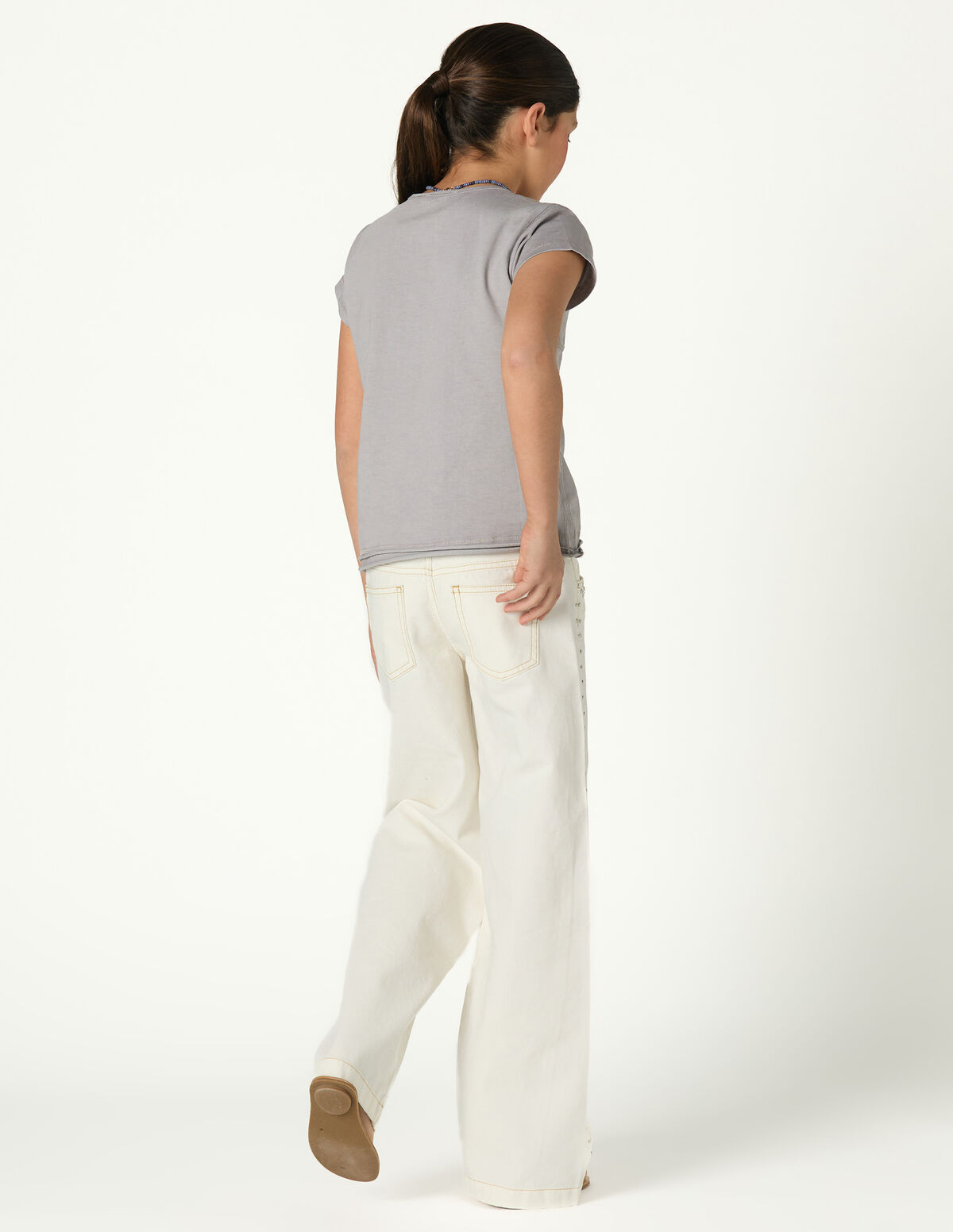 ANILINE BLUE PIN-TUCK T-SHIRT