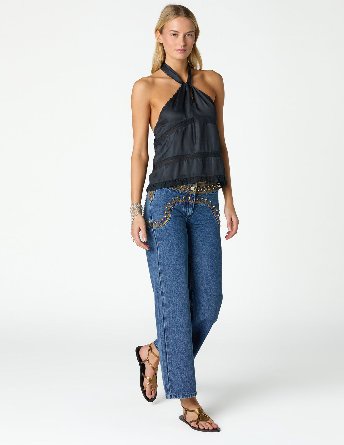 ANTHRACITE LACE KNOT TOP