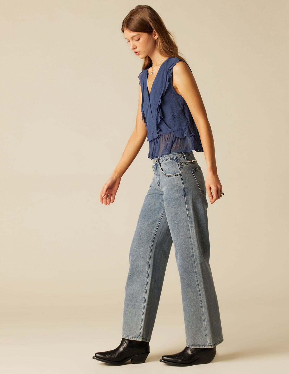 PANTALON CLOUS BLEU