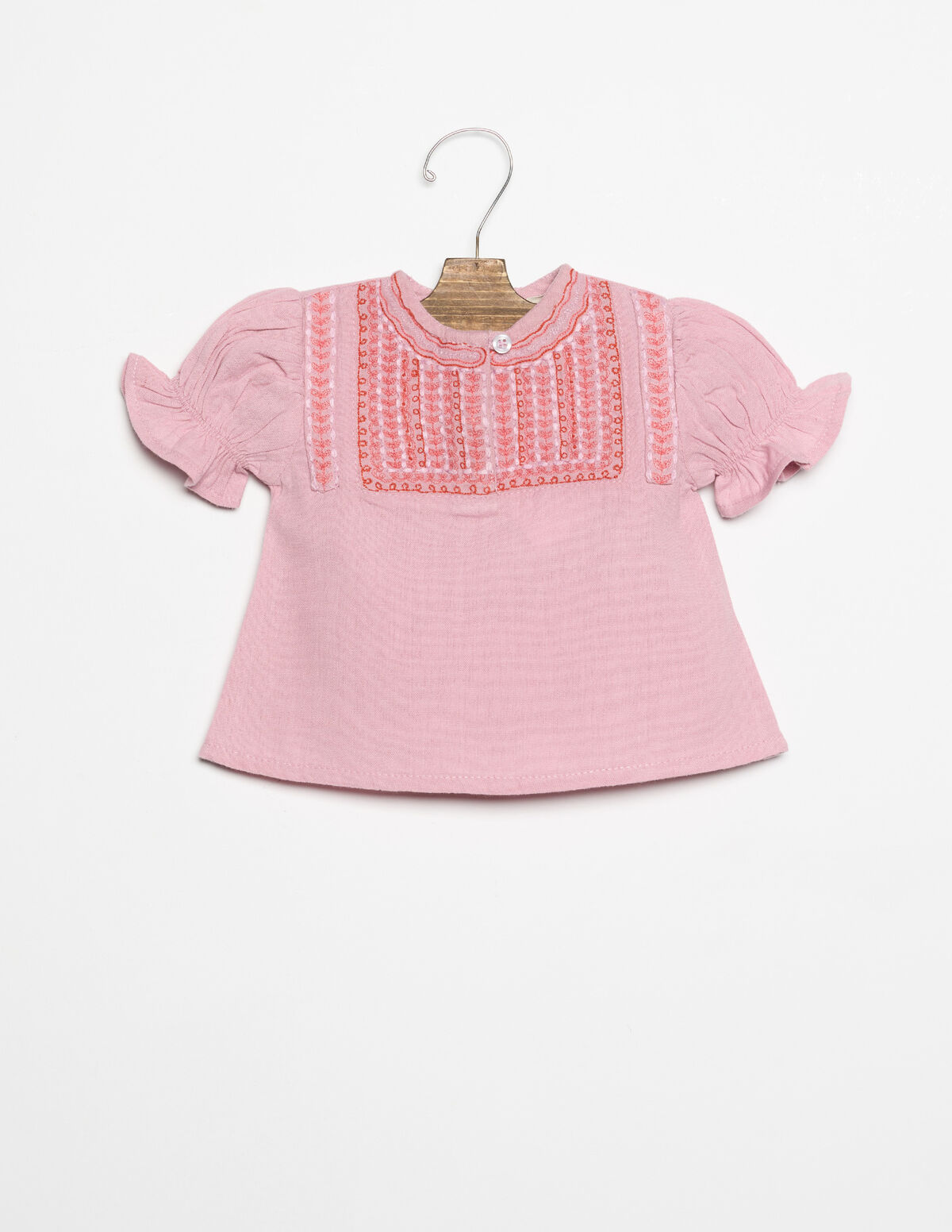 PINK EMBROIDERED SHIRT