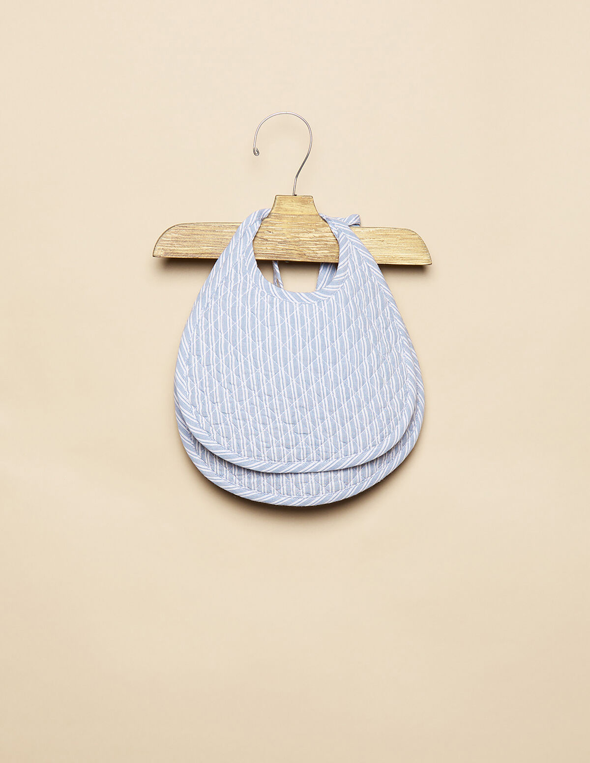 SET 2 BAVOIRS RAYURES BLEUS