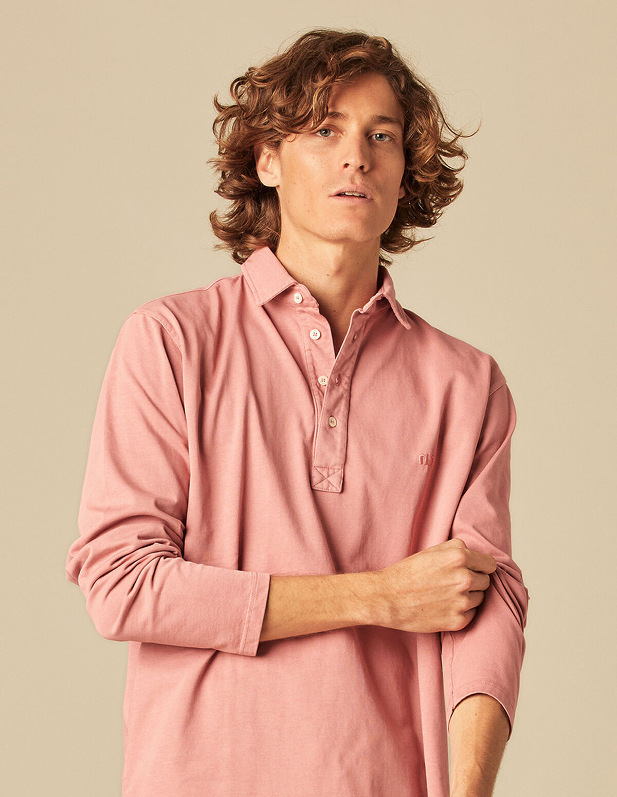 POLO MANCHES LONGUES FRAISE