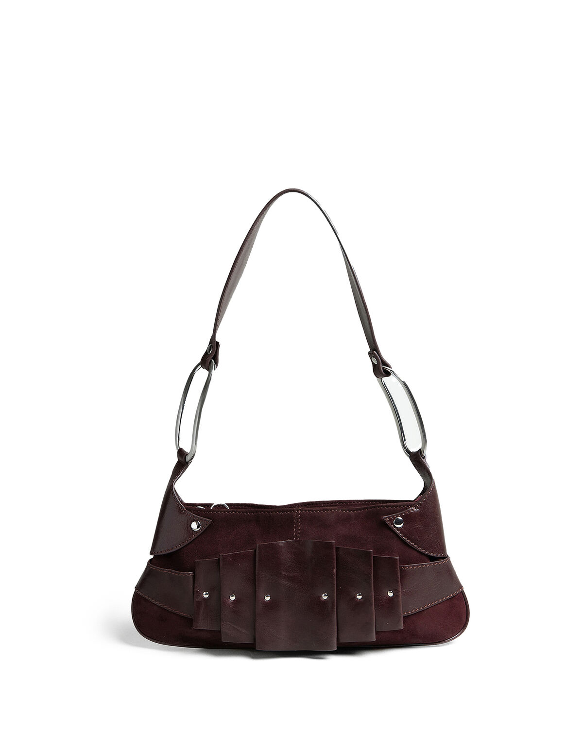 MAROON PLEATS BAG