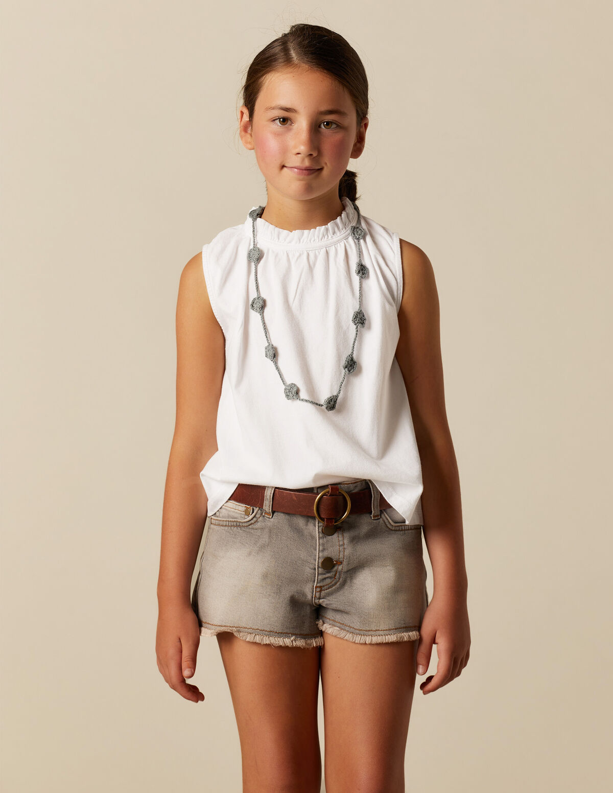 T-SHIRT COL FRONCES BLANC