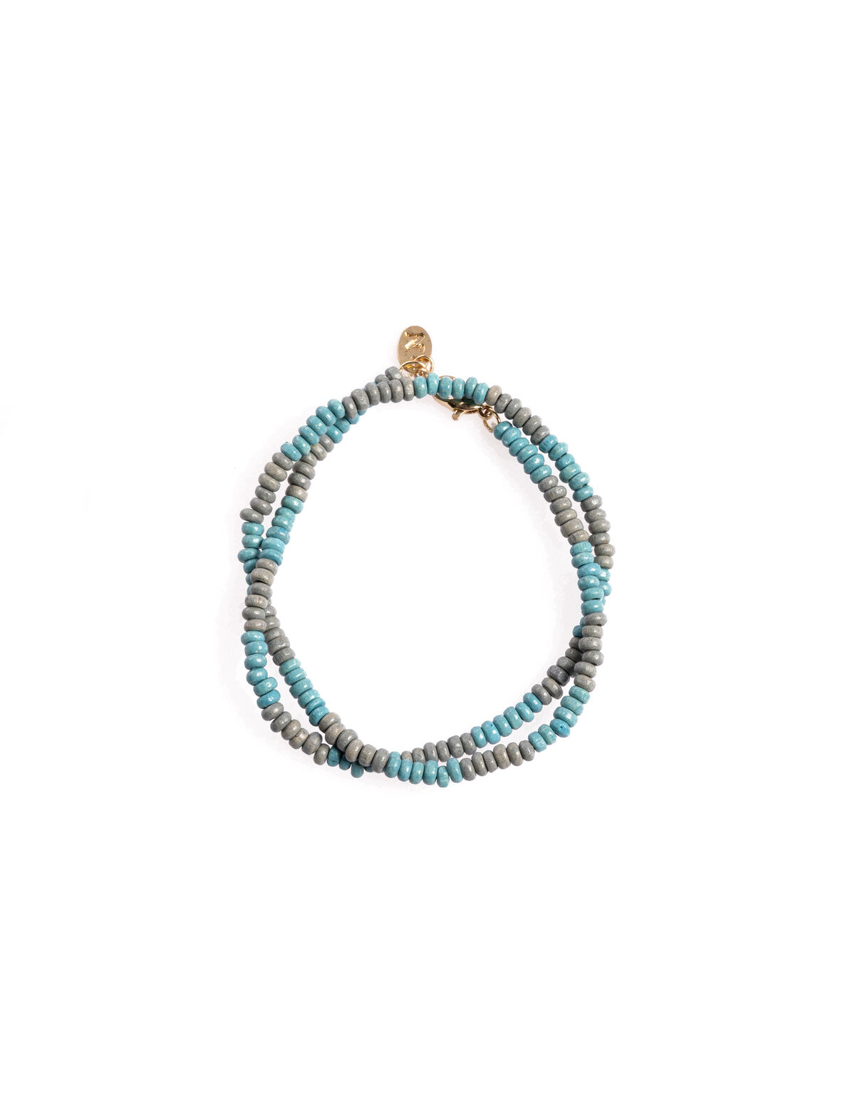 GREY/POND BEADED SHORT NECKLACE