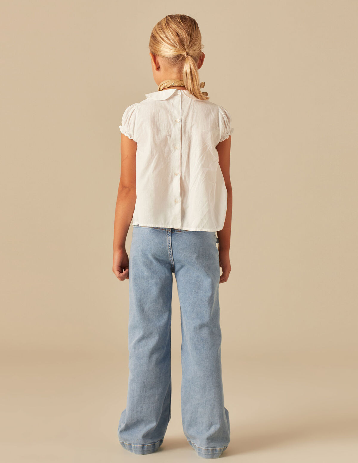 Pantalon rabat poches jean bleu