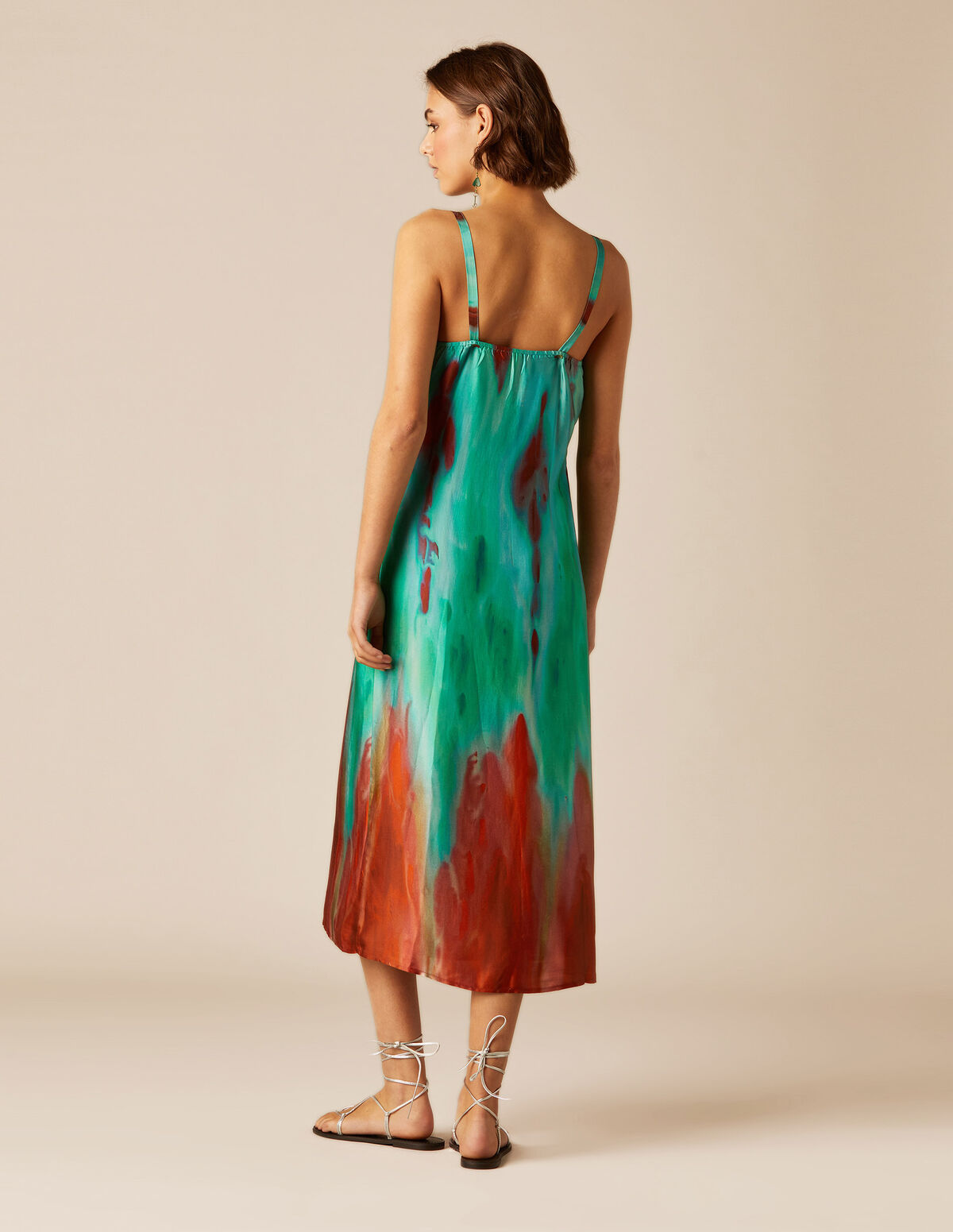 ROBE À BRETELLES IMPRIMÉ MÛRE