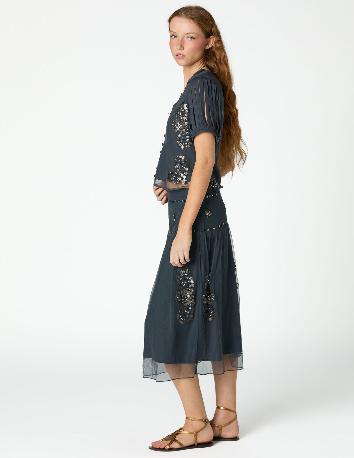 ANTHRACITE EMBROIDERED SHIRT