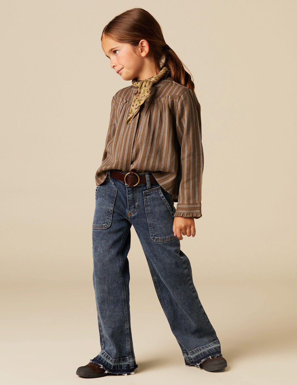CHEMISE RAYURE MARRON