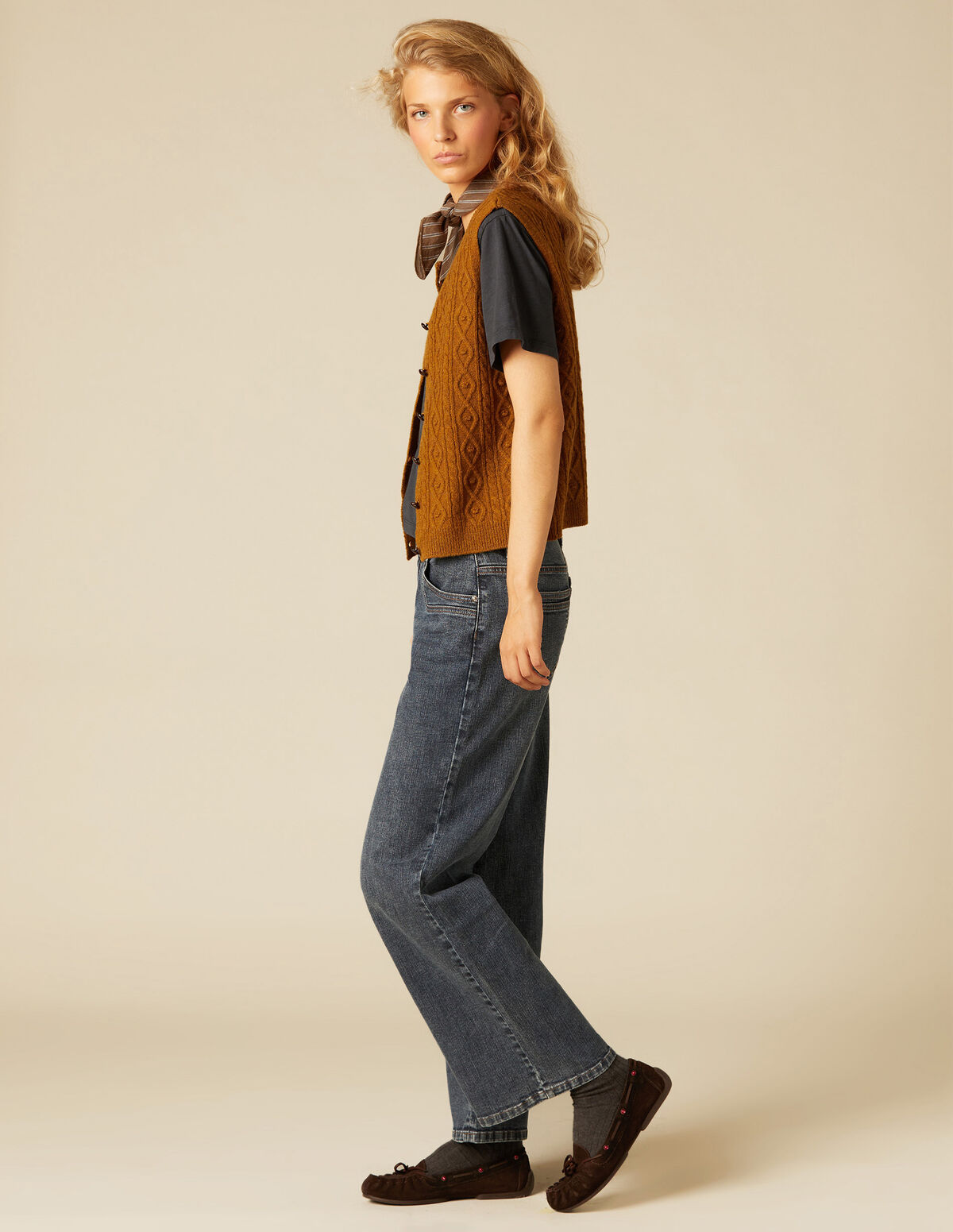 MUSTARD KNIT WAISTCOAT