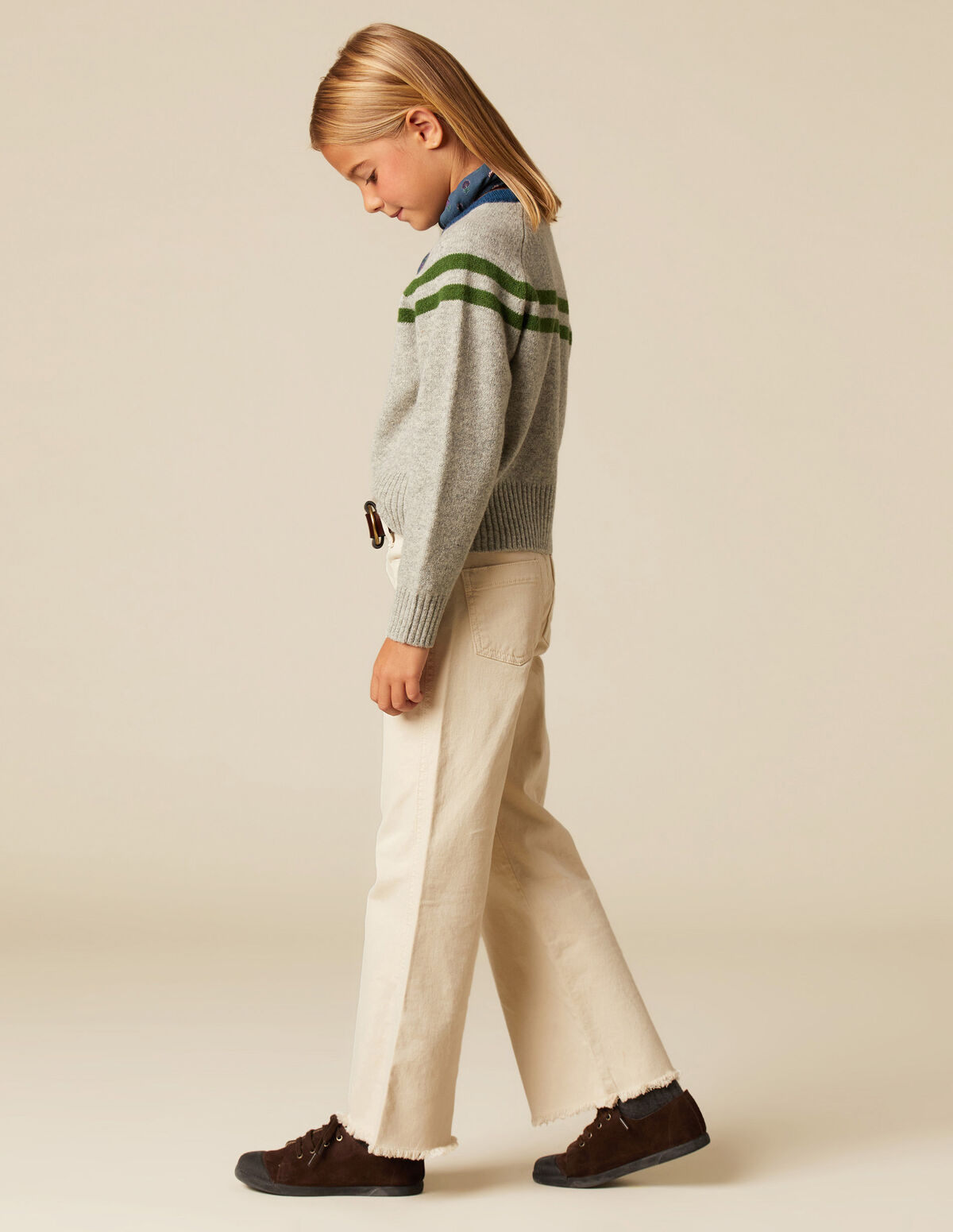 DOUBLE STRIPE GREY JUMPER