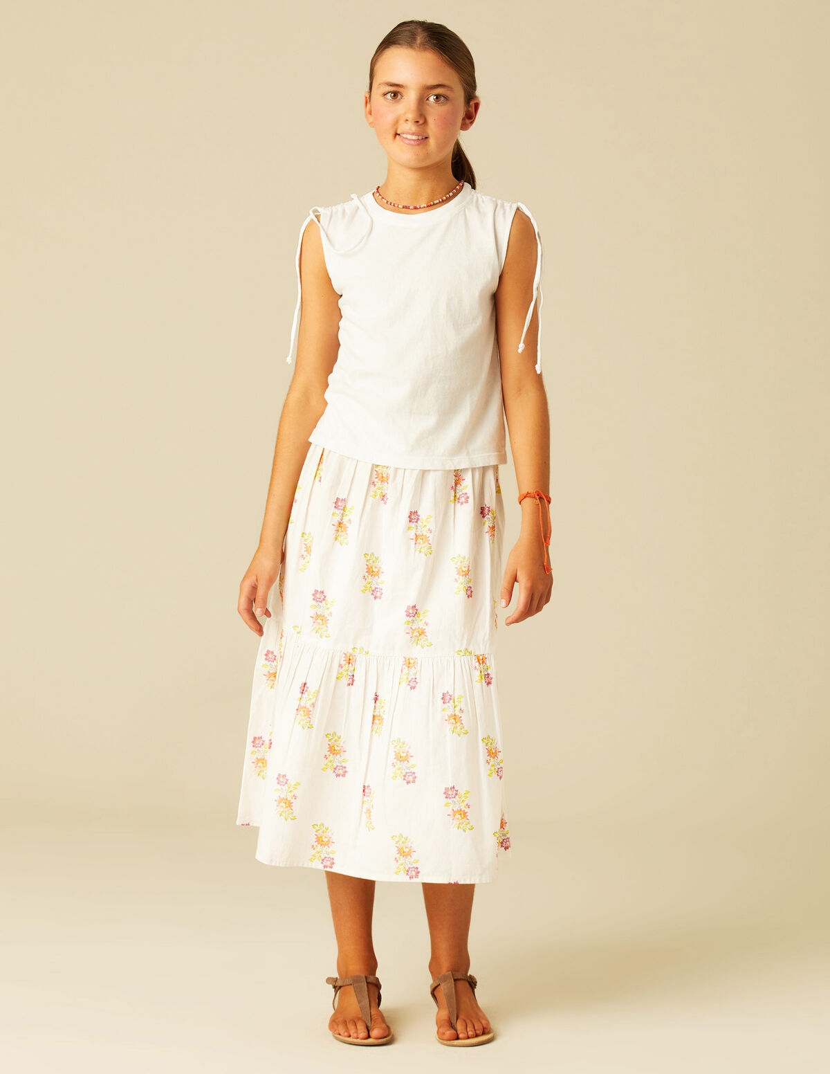 FALDA FLOR MULTICOLOR AZUL