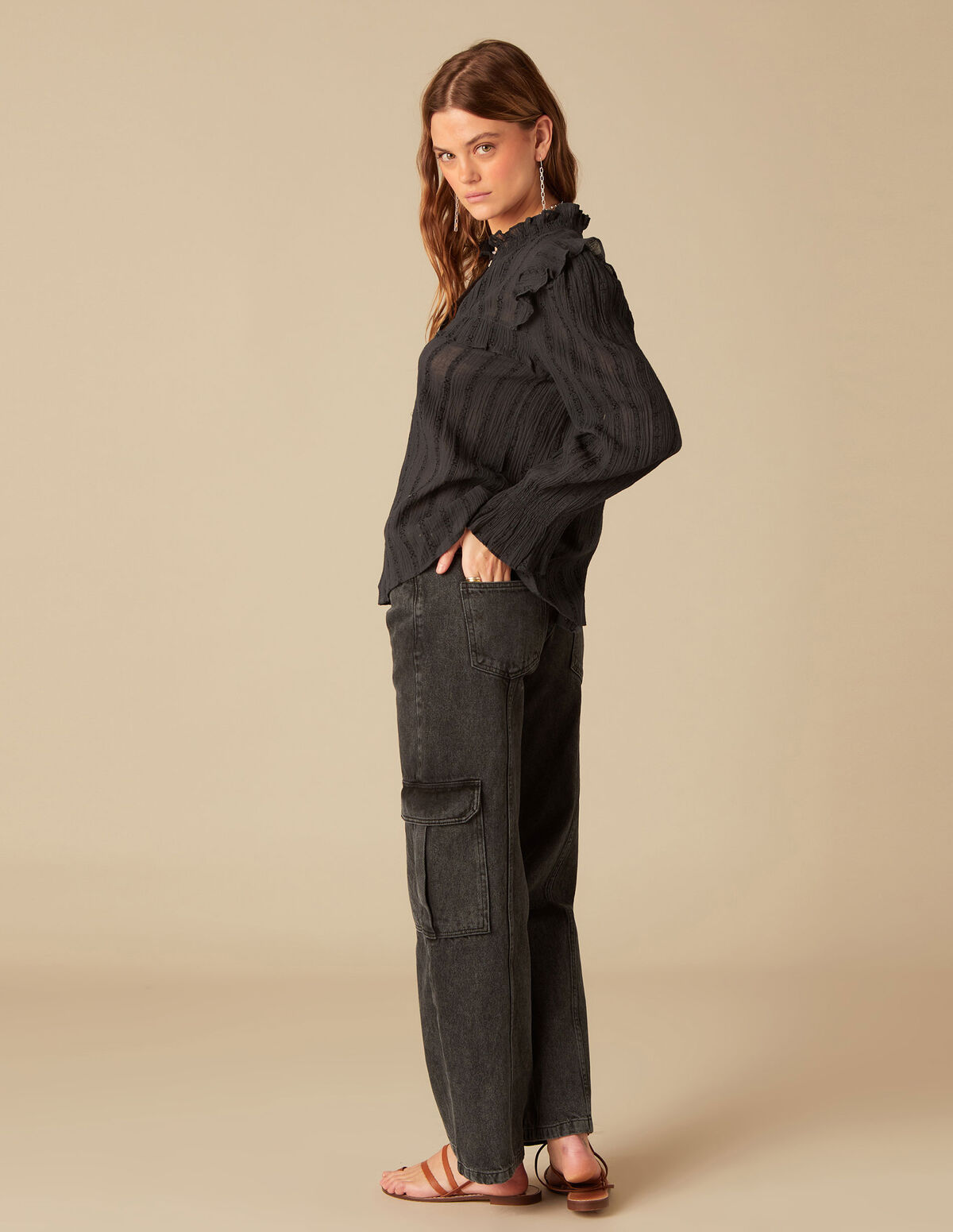 ANTHRACITE CARGO TROUSERS