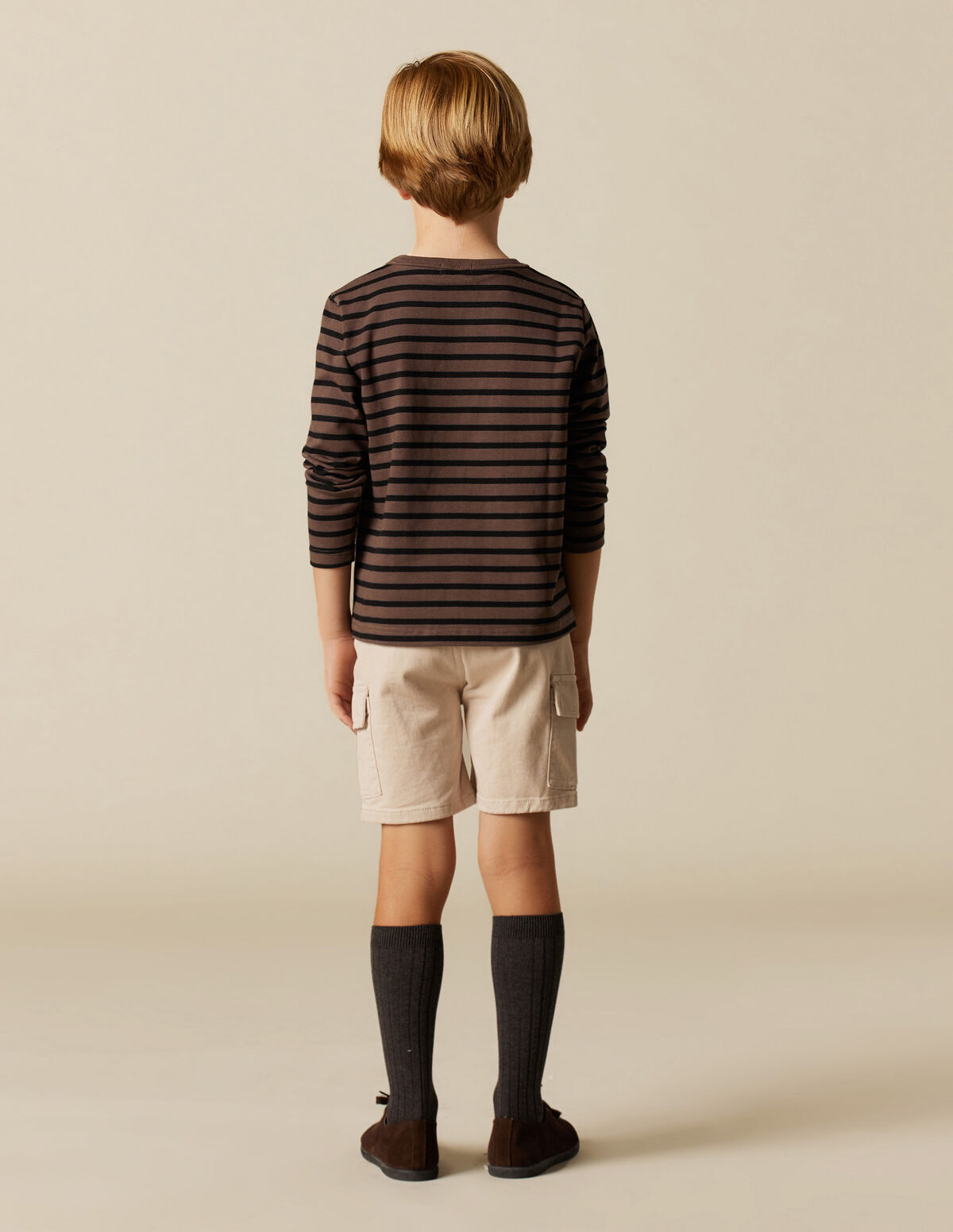 MAROON STRIPED CARGO SHORTS