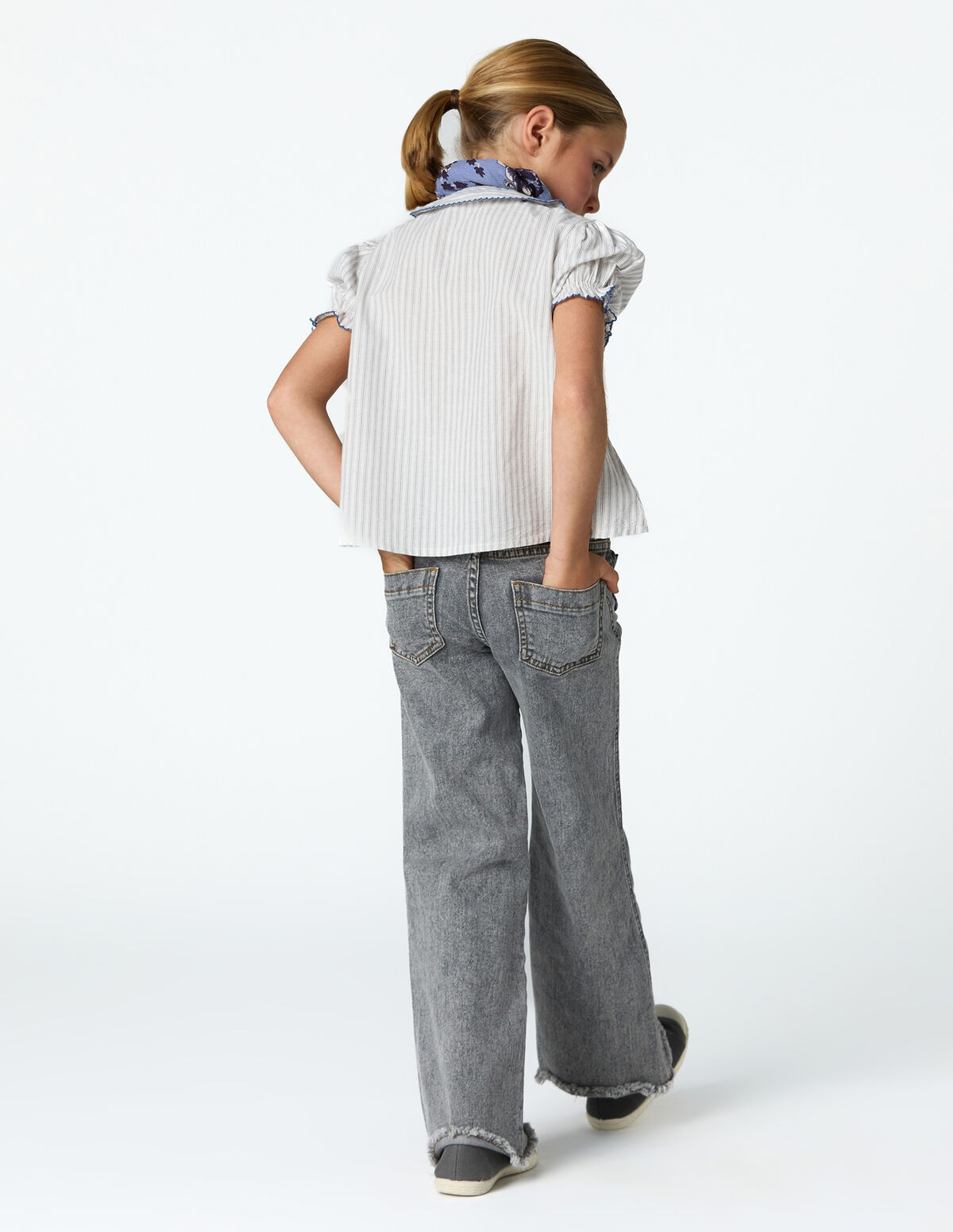 CAMISA &Aacute;S RISCAS ECRU STITCHING