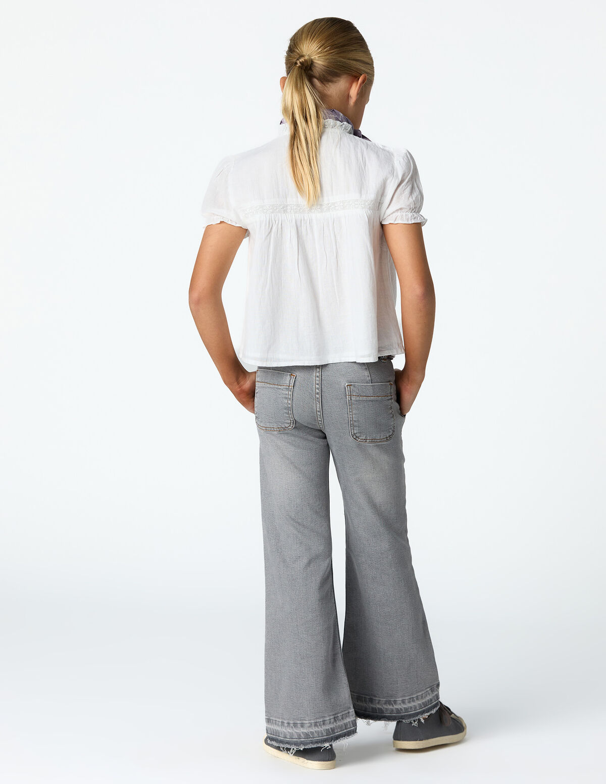 Pantalon wide leg jean bleu