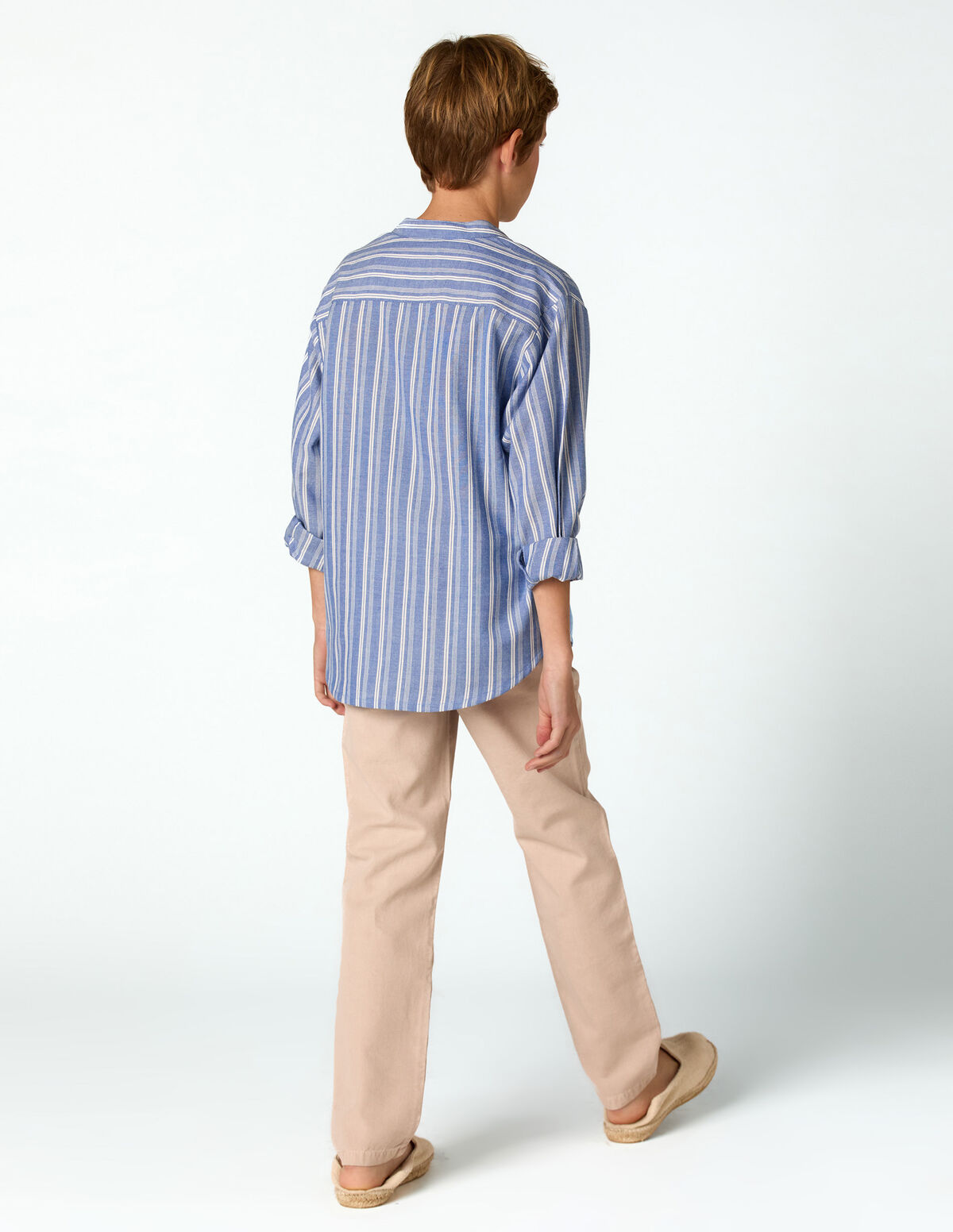 ECRU/BLUE STRIPED SHIRT