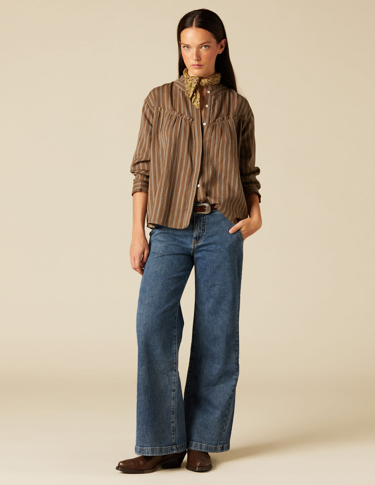 BLUE WIDE LEG JEANS