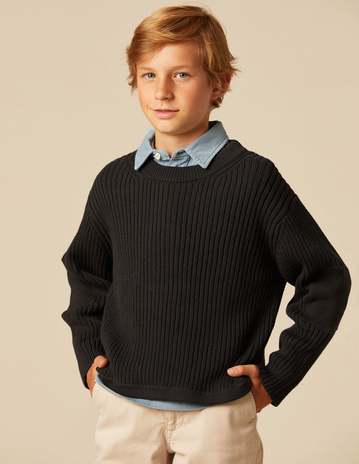PULL CÔTELÉ ANTHRACITE
