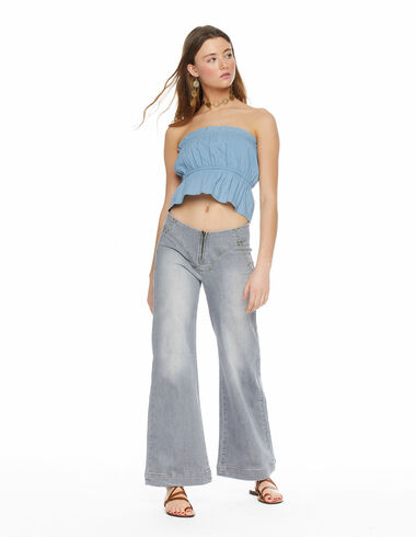 Front yoke grey jeans - View all > - Nícoli
