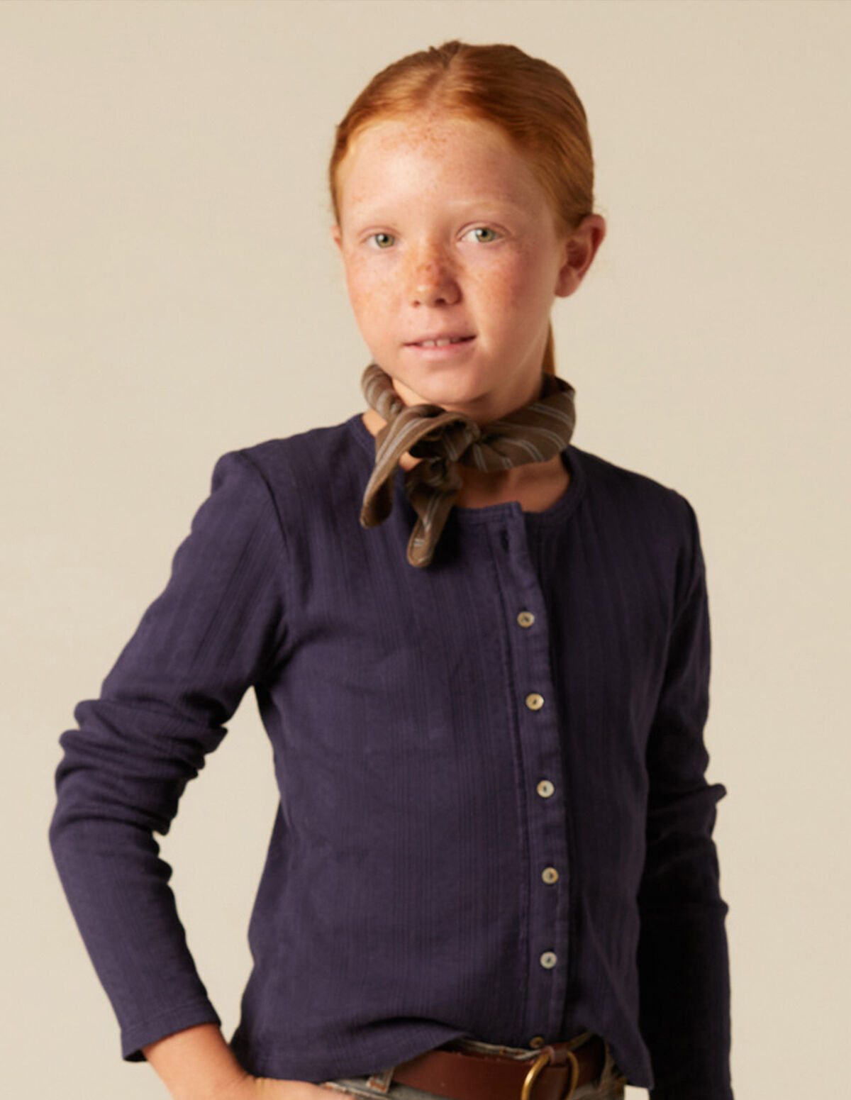 BLUEBERRY POINTELLE T-SHIRT